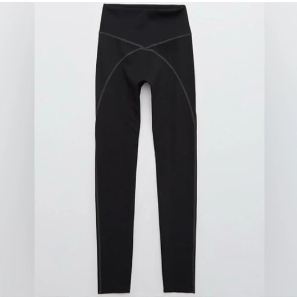 Aerie Offline Goals 7/8 High-Rise Leggings Black Gray Size XL‎ - Picture 2 of 8